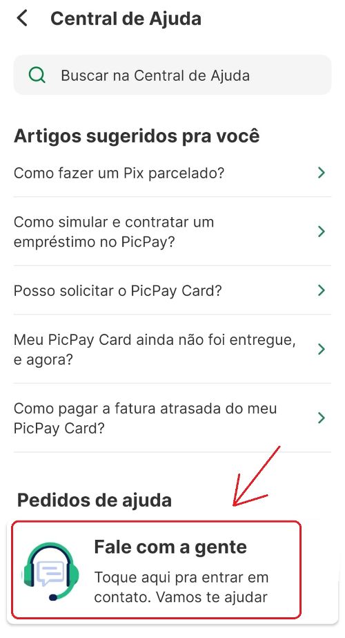 Fale com a Gente PicPay Fale com a Gente